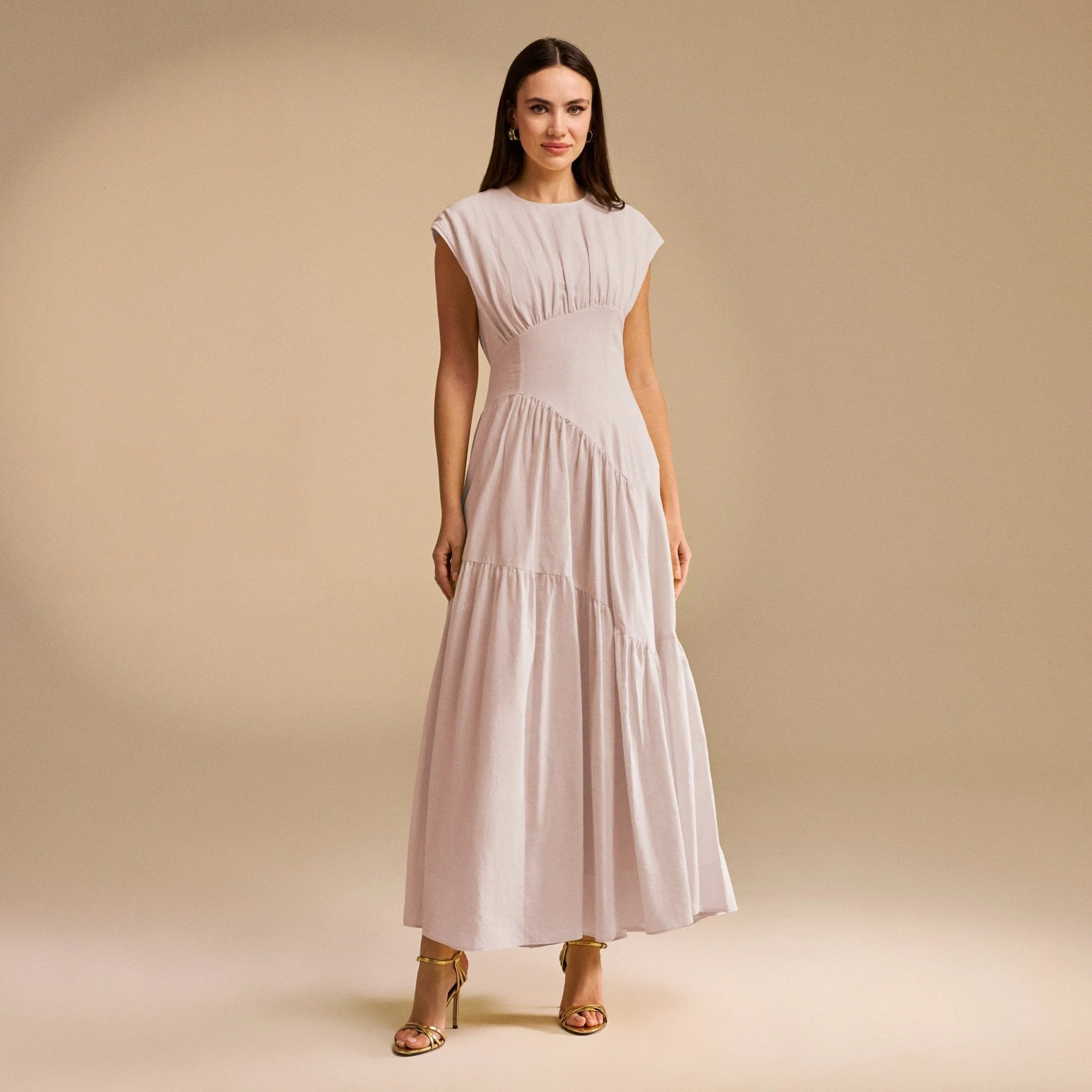 Gathered Waist A-Line Maxi Dress - Image 3