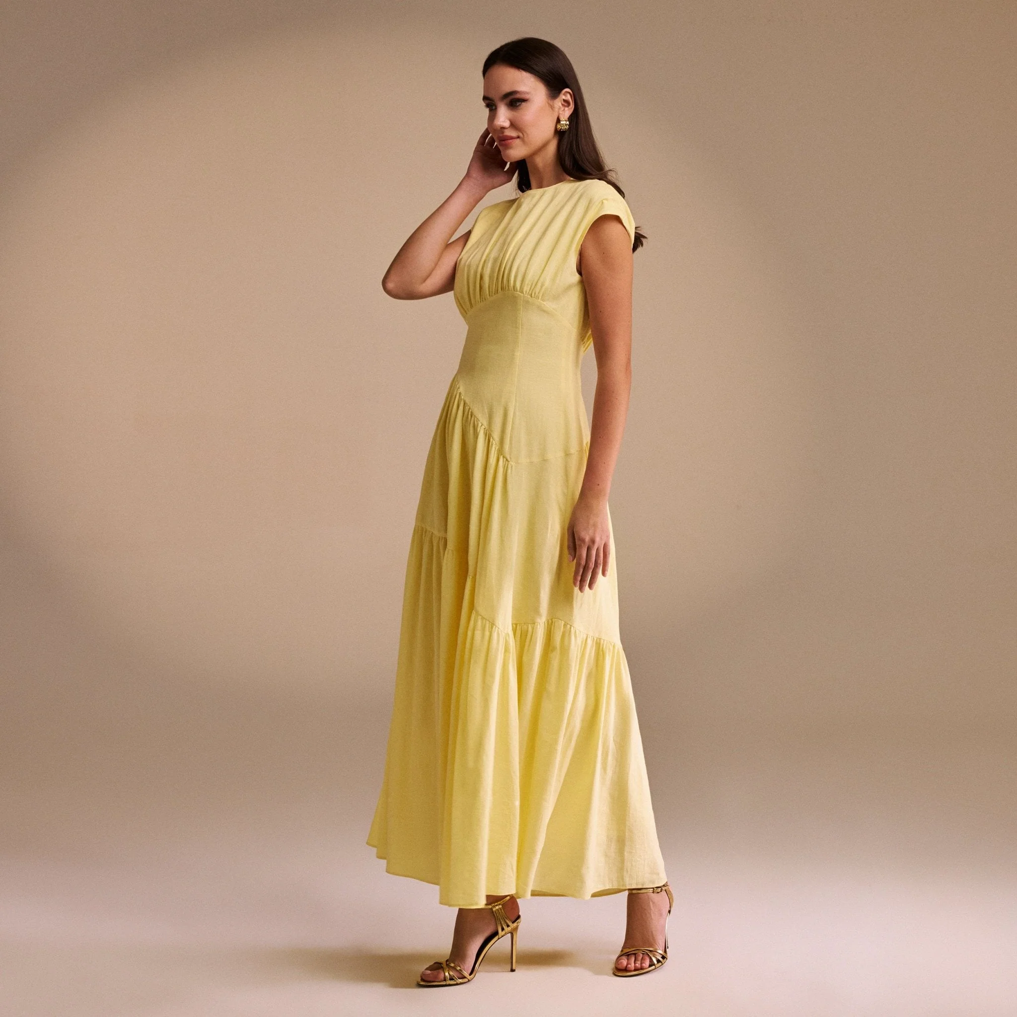 Gathered Waist A-Line Maxi Dress - Image 4