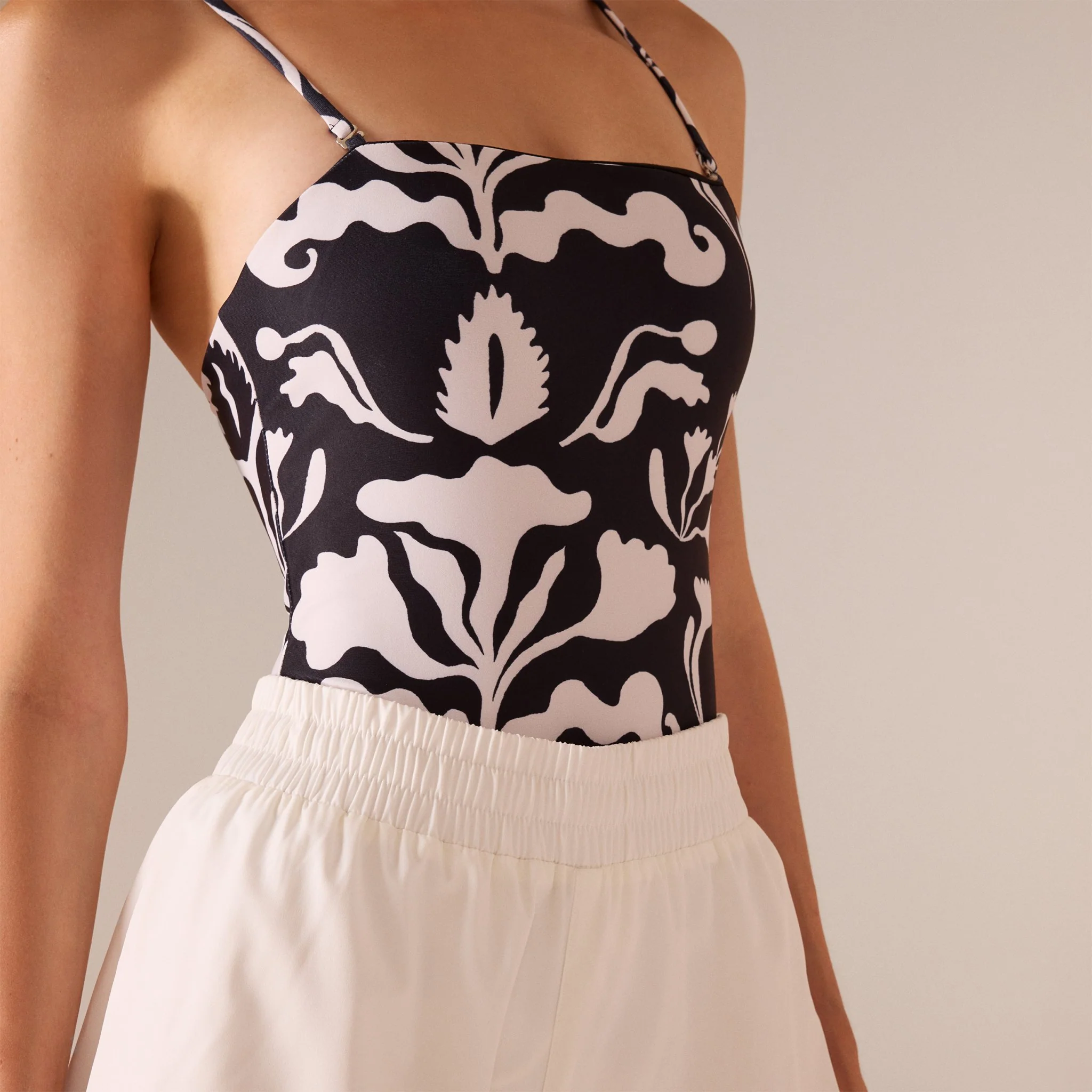 White High Waist Swim Shorts - Image 3