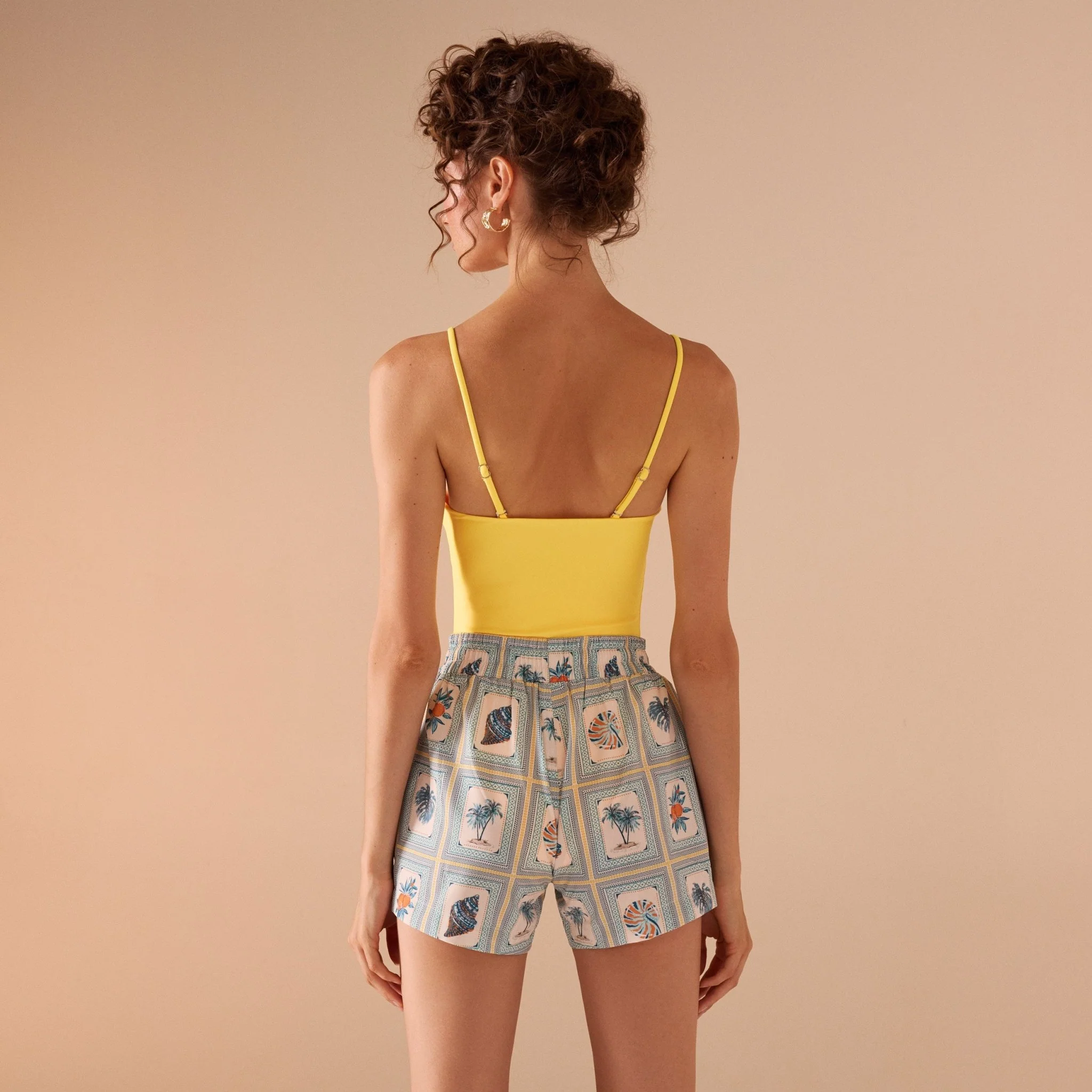 Light Blue Printed Swim Shorts - Image 4