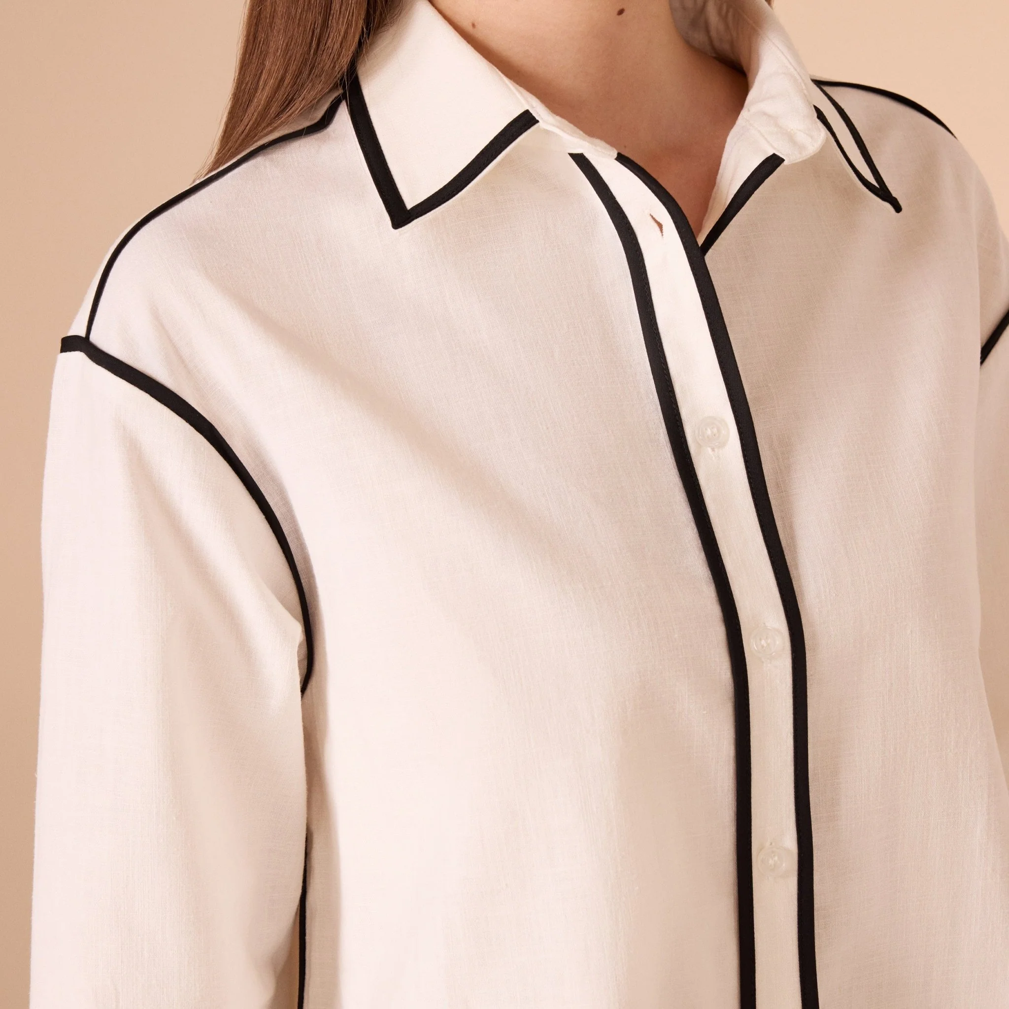 White Shirt Black Lines - Image 3