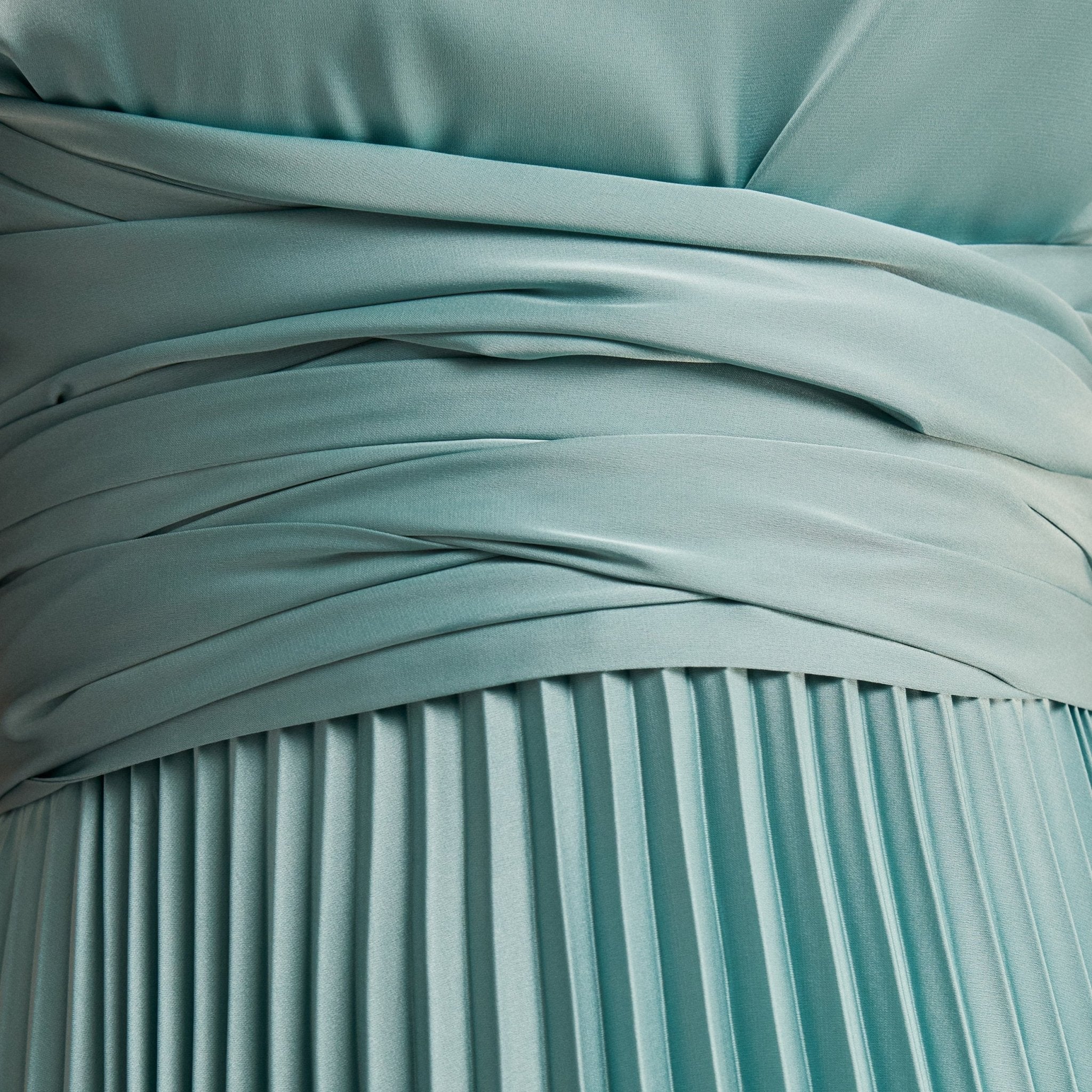 Turquoise Wrap Sleeveless Midi Dress - Image 4